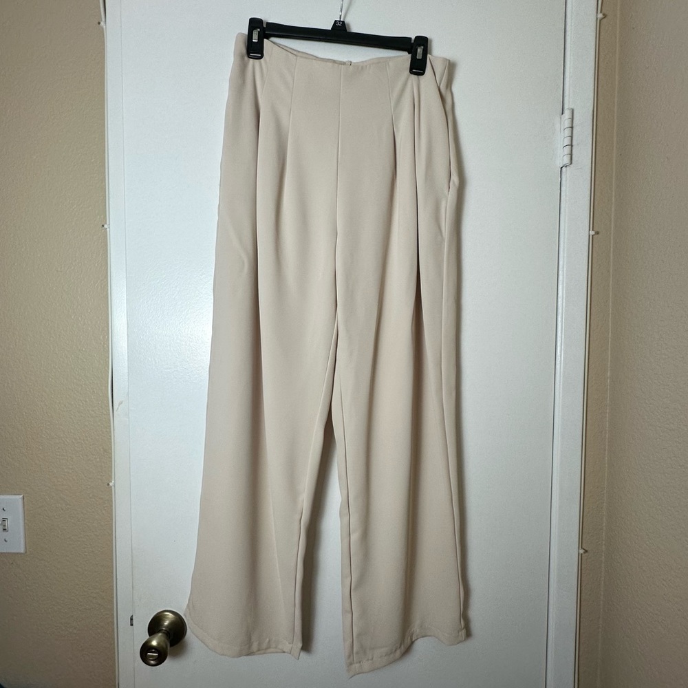 🍀BUNDLE DEAL SHEIN NWOT Women’s Cream Work Trousers - Size Large